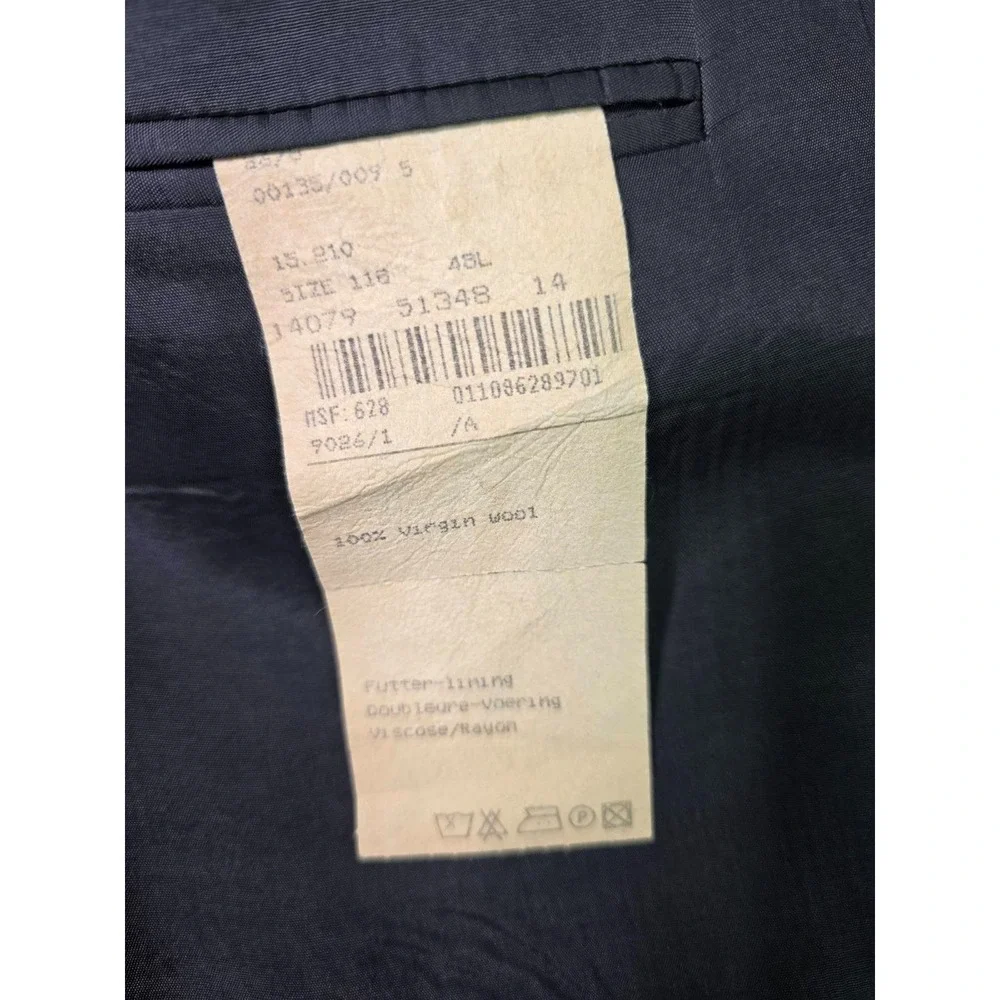 Baumler Wool Men's Blazer Size 45 L Black Double Breasted Classic‎ Vintage